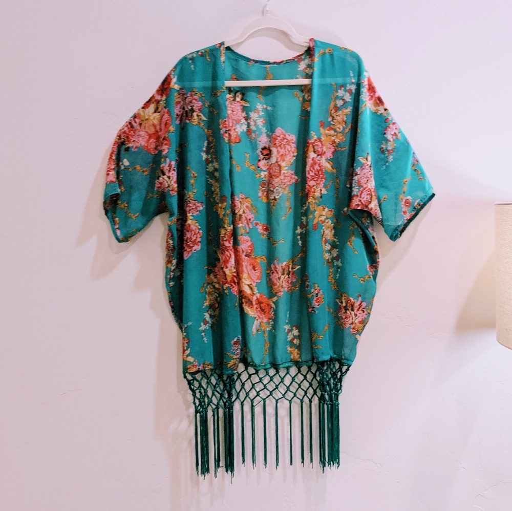 OS Komodo Beach Swim/Bathing Suit Coverup dress with Fringe